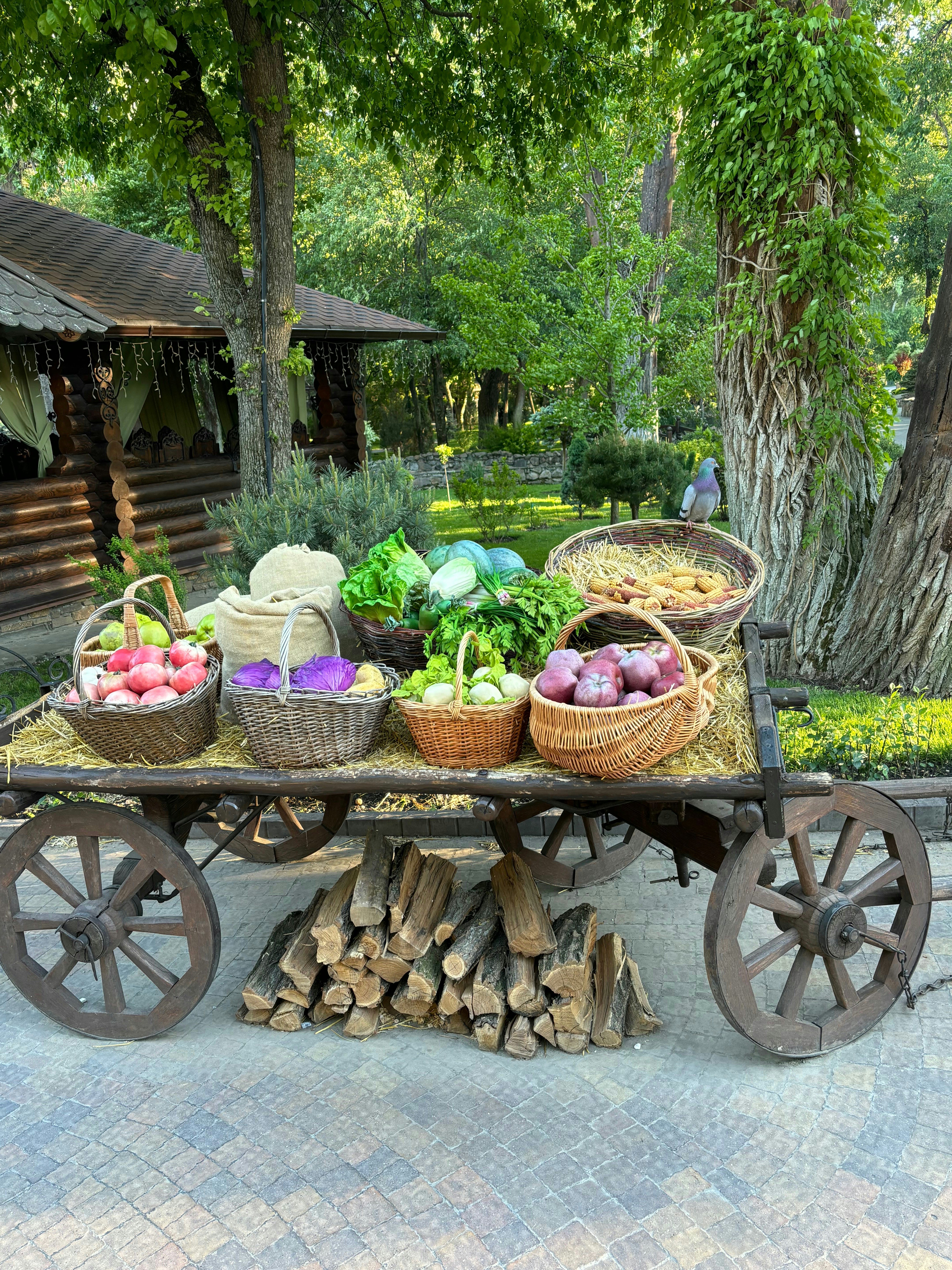 A rustic and inviting on-site farm stand